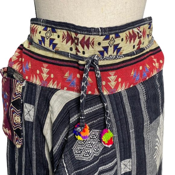 Harem Pants Thailand Motif Hippie Lagenlook Yoga Festival Boho Gypsy Hippy OS - Picture 4 of 12